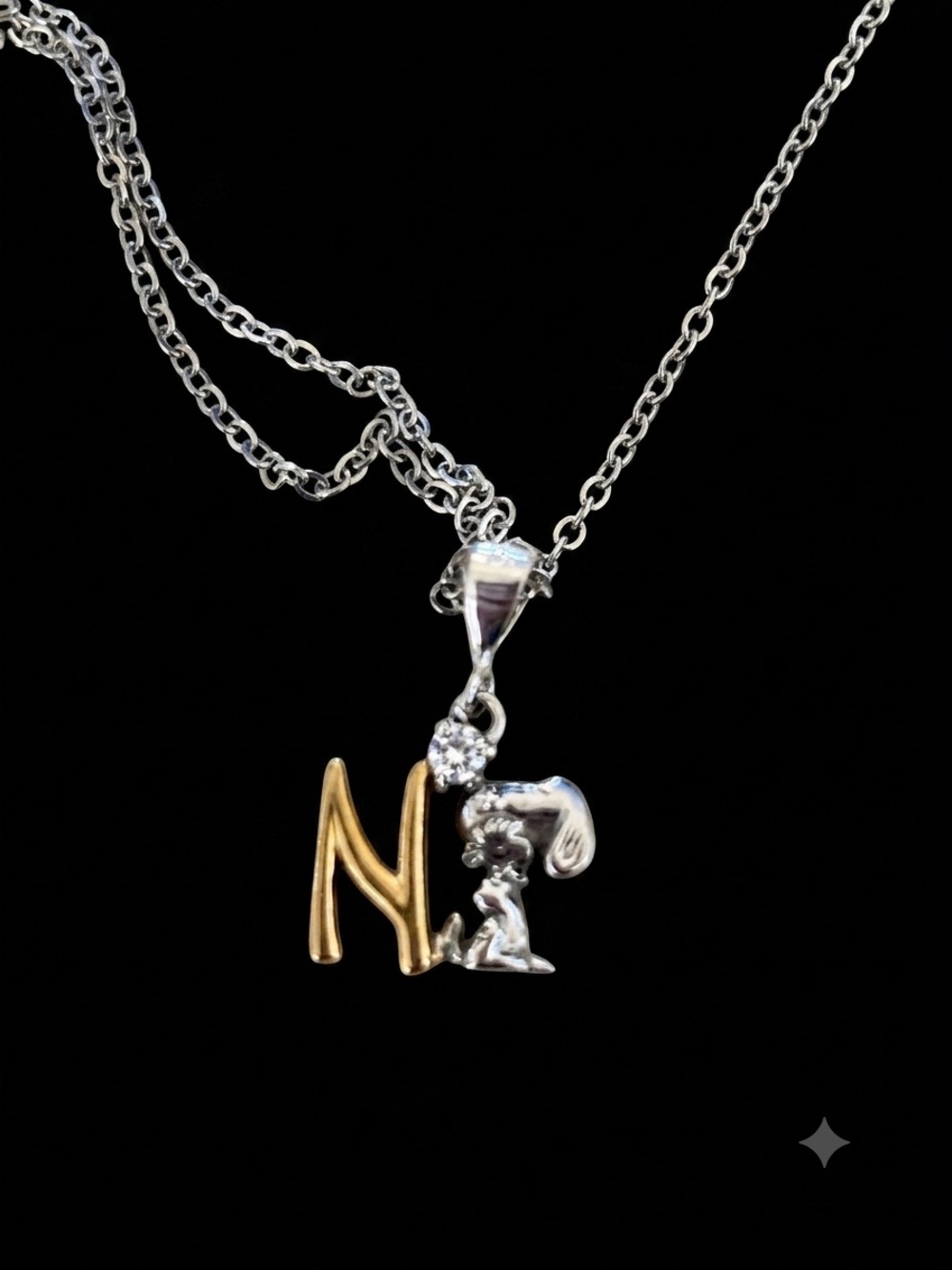 Snoopy Woodstock Gold & Silver Tone Necklace